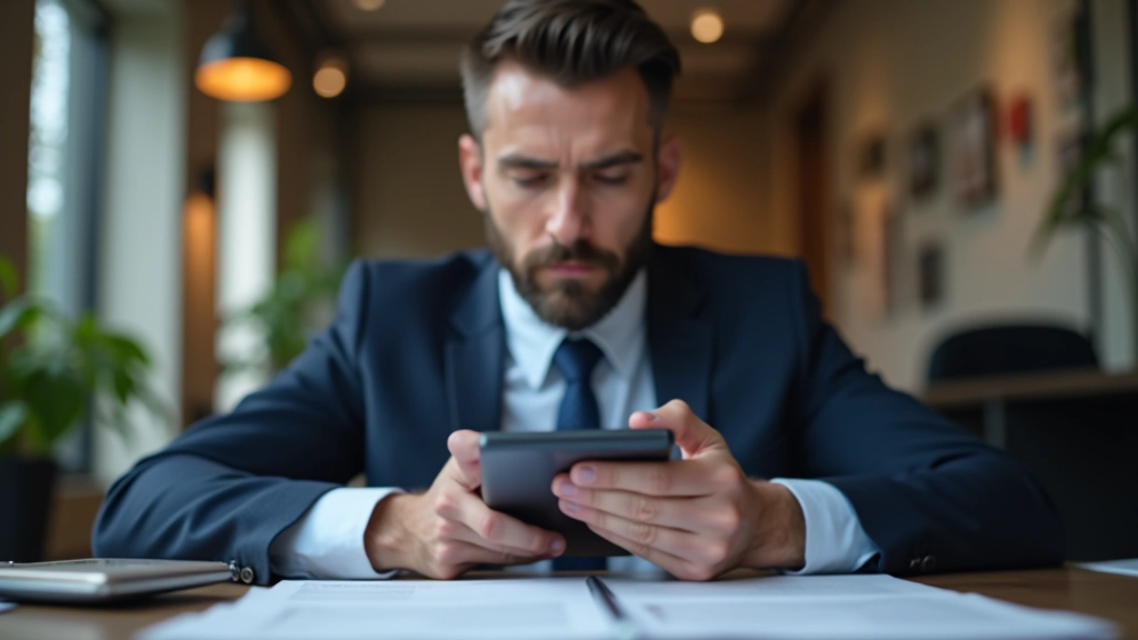 Malý podnikatel u stolu s účetními dokumenty, kalkulačkou a počítačem