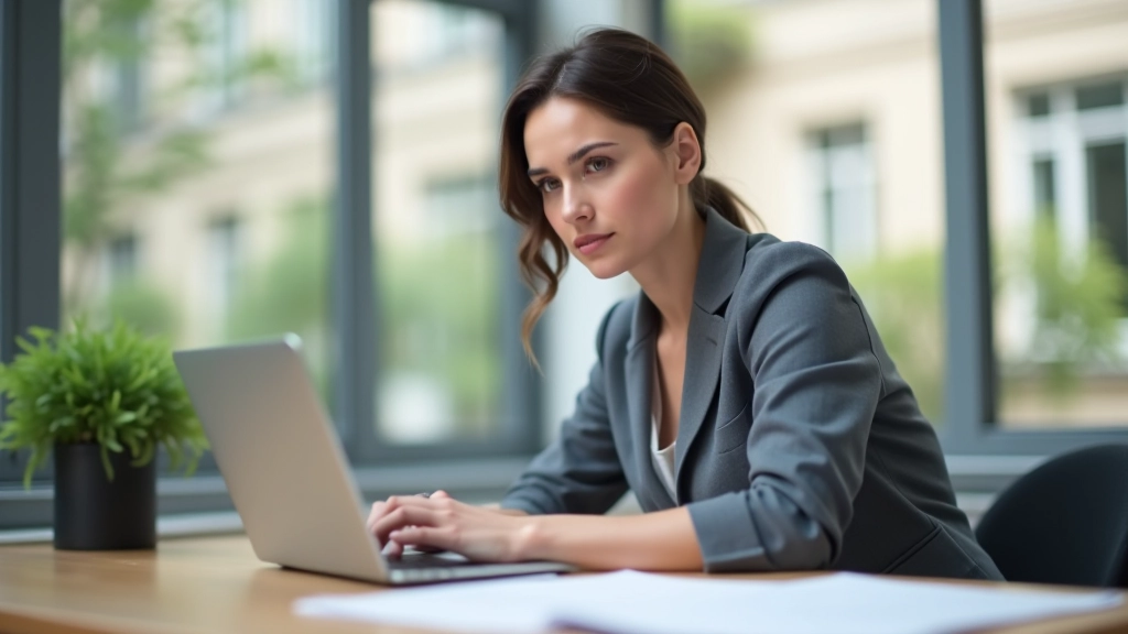 Osoba sedící u stolu se svým notebookem a daňovými dokumenty, příjemné pracovní prostředí