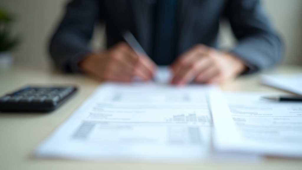 Pracovní stůl s papíry a kalkulačkou